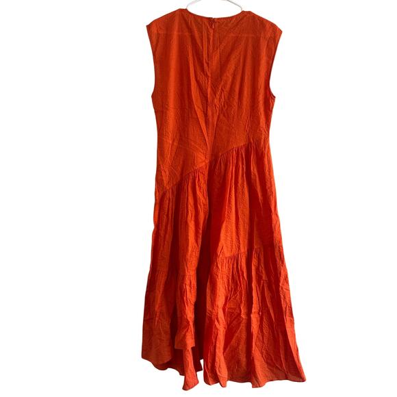 Frame Gathered Seam Dress Orange Crush - Picture 6 of 11